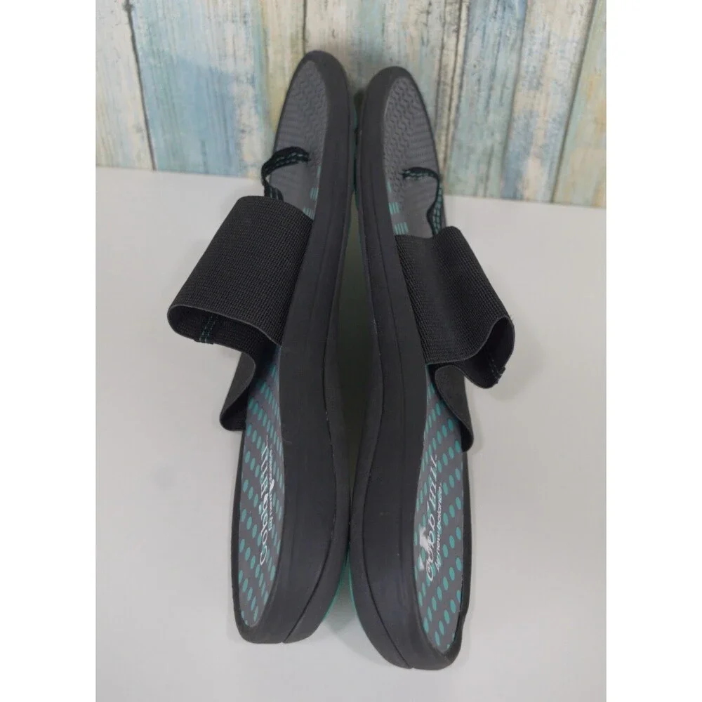 Cobb Hill By New Balance Women's Flip Flops Size 11 Black Blue Elastic Sandals - Picture 7 of 9